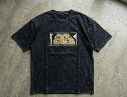 Radha Vision Embroidered Patch Tee – Vintage Black