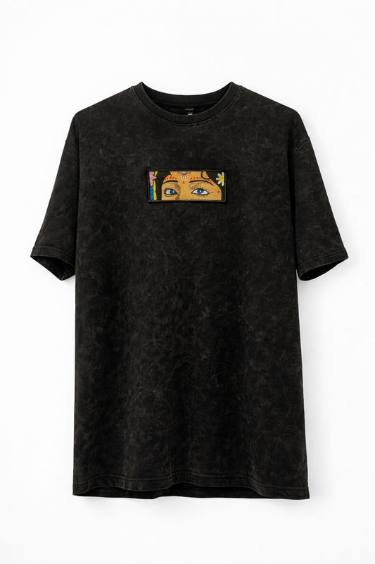 Radha Vision Embroidered Patch Tee – Vintage Black
