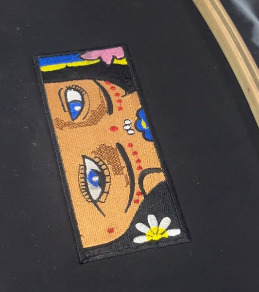 Radha Eyes Embroidery Patch – Handcrafted Thread Art